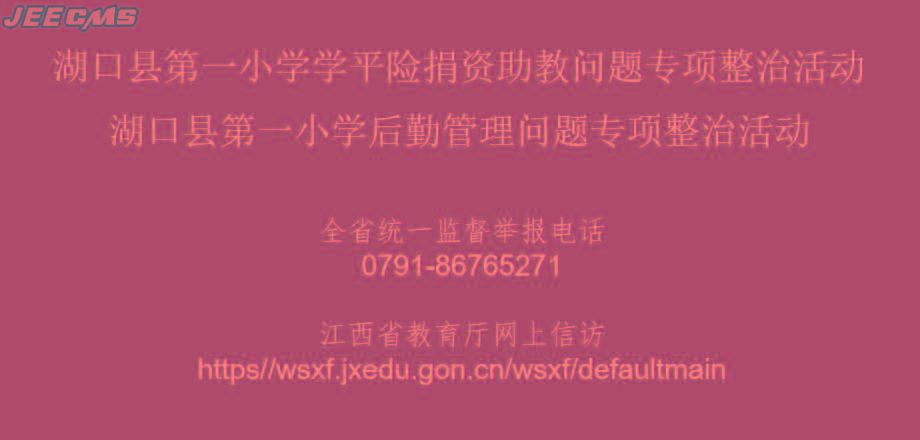 湖口县第一小学学平险及后勤管理问题专项整治活动监督举报电话及网站 新闻动态: